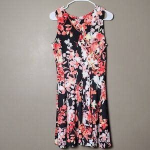 Julian Taylor Sleeveless Flowered Dress W Chest Cutout Size 8
